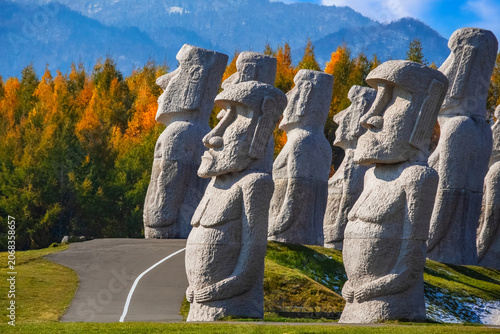 Makomanai Takino Cemetery is a vast greenspace features a collection of 40 Moai head, a Stonehenge replica and a giant Buddha statue.