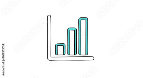 Simple Bar Graph Illustration on Laptop.