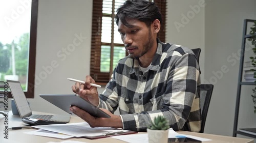 Graphic designer working on digital tablet. artist drawing on graphic table