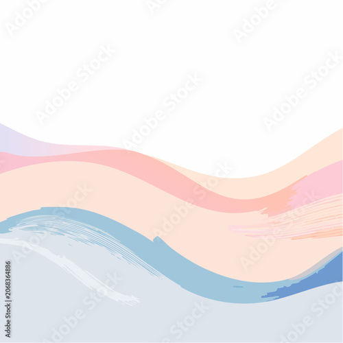 Soft Pastel Wave Background with Gentle Brushstrokes and Flowing Lines