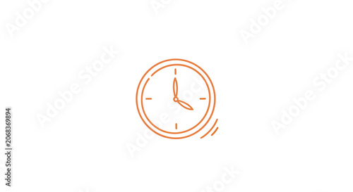 Bild auf Leinwand Orange Analog Clock Face Showing Time.