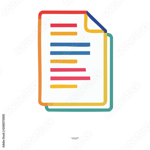 Colorful document with text lines illustration
