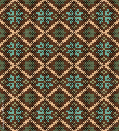 Cotton Argyle Knit Vector concept: Cozy geometric knit texture seamless pattern, soft rhombus pattern. Design for: fabric, rug, fashion, decor. I drew this by myself, it’s not AI generated
