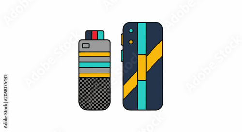 A graphic illustration of two smartphones