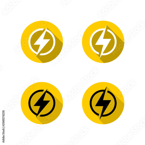 Fotografia Lightning bolt icon with long shadow