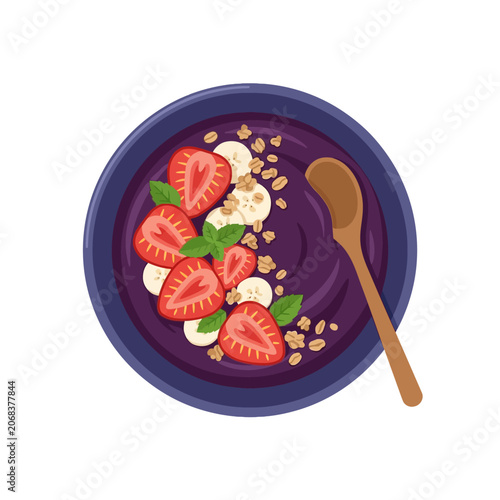 Healthy Berry Overnight Oats in a Bowl with Fresh Fruits