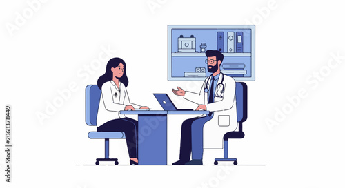 A doctor discusses with a female patient