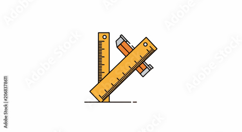 A drawing tool with ruler and sharpener