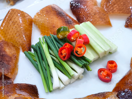 Crispy Peking Duck Skin with Garnish