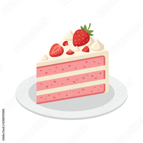 Delicious Strawberry Layer Cake with Cream Topping