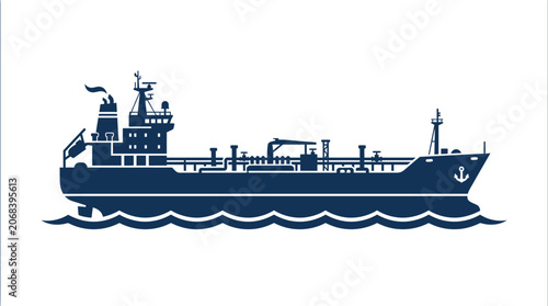 Photos Large Cargo Ship Sailing Ocean.