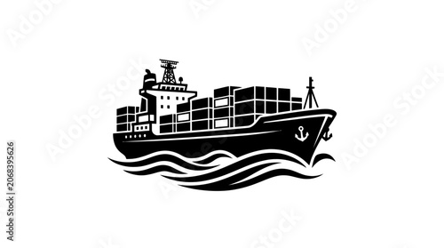 Bild auf Leinwand Large cargo ship with containers.