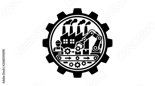 Obraz na płótnie Industrial factory gear icon symbol.