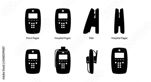 Konstfotografi Medical pager icons for hospital communication and alerts.
