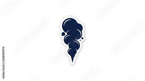 Silhouette Person Jumping with Raised Arms Against White Background Minimalist Sticker Style