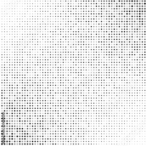 Half Tone Dots Black and White Background. Halftone Corner Frame.