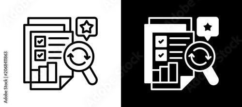 Slika na platnu Business Review whiteblack icon