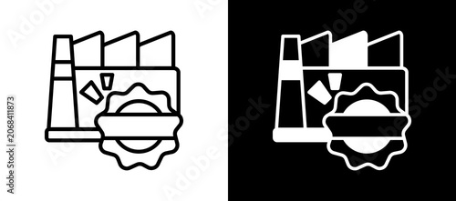 Tableau sur toile Industry Example whiteblack icon