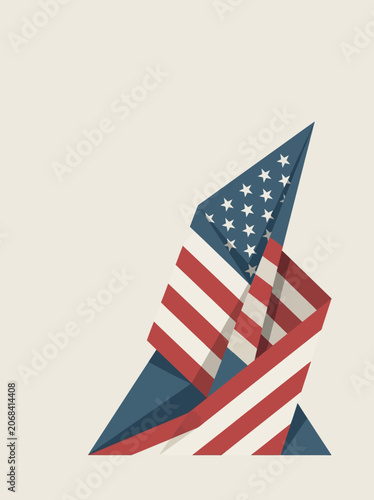 Patriotic Rocket with American Flag Design.