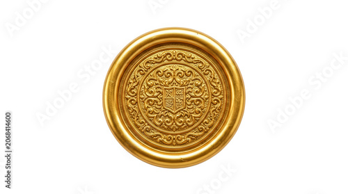 Ornate Gold Seal Emblem Transparent Background