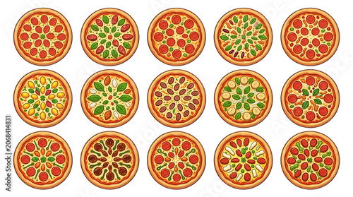 Pizza Variety Set Transparent Background