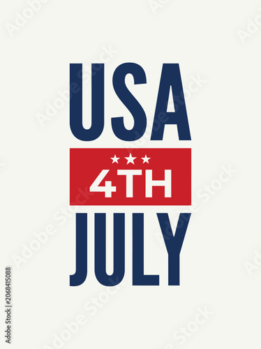 USA Independence Day Celebration Text Design.