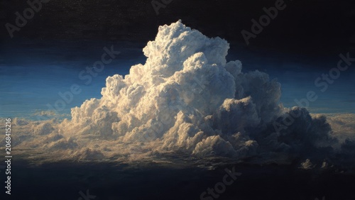 Majestic Cumulonimbus Cloud Formation Ascending Towards the Sky, Dramatic Weather Phenomenon