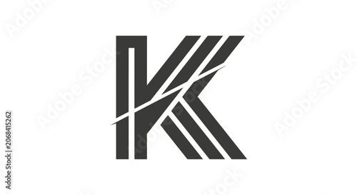 Modern stylized letter k logo design