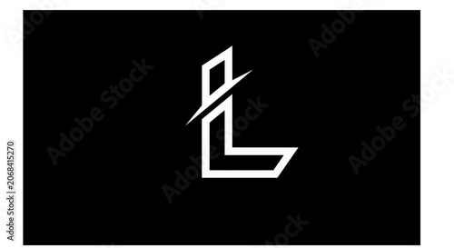 Minimalist white abstract l letter icon