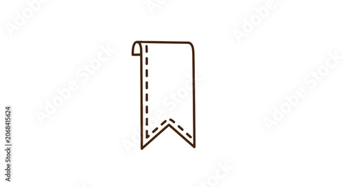 Simple Line Drawing of a Bookmark.