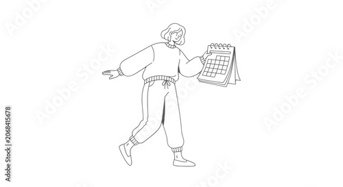Man Running with Calendar in Hand.