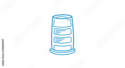 Simple Line Drawing of a Filing Cabinet.