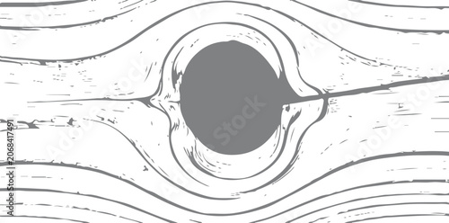 Foto Black and White Wood Knot Texture Close-Up Rustic Grain and Weathered Plank Background
