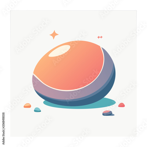 Colorful planet illustration with stars and asteroids