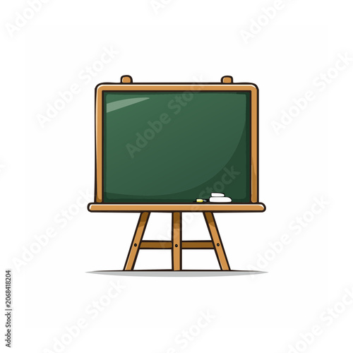 Green Chalkboard on Wooden Easel Illustration