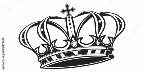 Fotografie Classic royal crown heraldic vector design with heraldic ornament authority mona