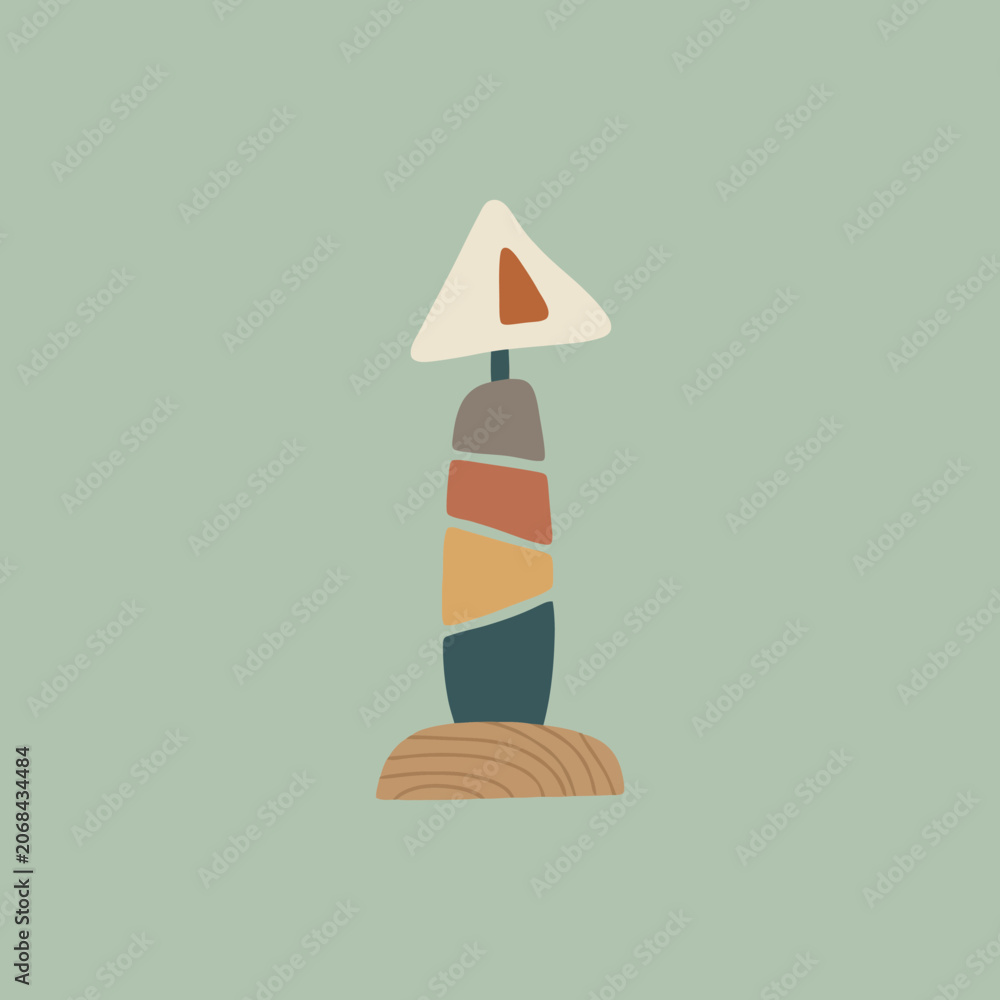 Fototapeta premium A decorative abstract lamp stands on a solid wooden base