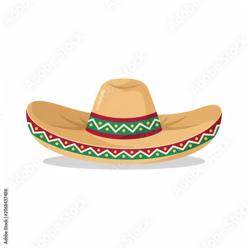 Traditional Sombrero Hat with Colorful Pattern