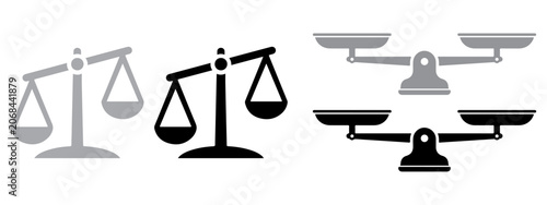 Canvastavla justice scales icon vector Set