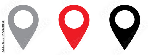 location Map pointer icon Set vector. PNG. Editable stroke. Destination, GPS, and Geographic Tracking.