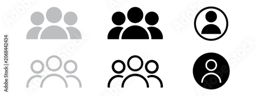People icon Set vector. PNG. Editable stroke. Persons symbol infographics website design, logo.