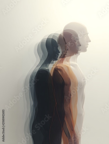 Abstract Human Figures in Motion, Representing Time and Change.