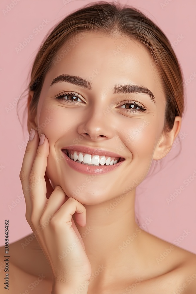Obraz premium Portrait of a beautiful young woman with healthy glowing skin.