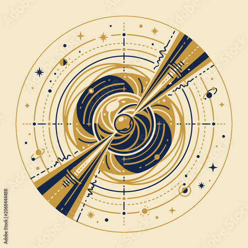 A circular illustration of a glowing celestial energy core object