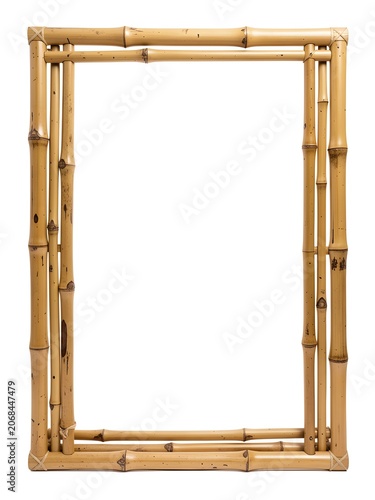 Handcrafted bamboo picture frame showcasing natural material texture and design.