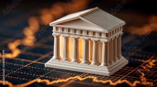 Bank Building Miniature on ...