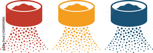 Fotografie Colorful sifting process vector illustration