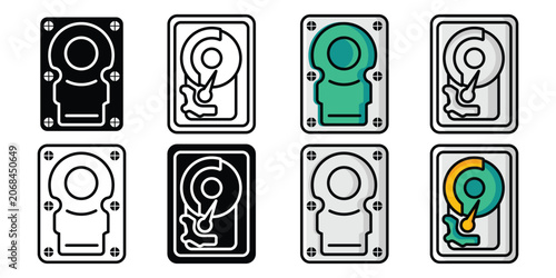 Hard disk drive icon set