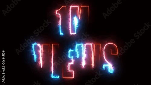 neon text for views on black background