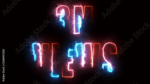 neon text for views on black background